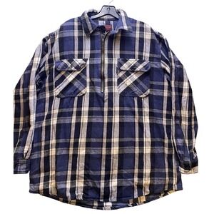 Five Brother Shirt Mens Extra Large Tall Oversize Flannel Plaid 1/4 Zip Pullover